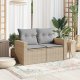 vidaXL Sofa ogrodowa z poduszkami, 2-osobowa, beż, polirattan 2