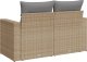 vidaXL Sofa ogrodowa z poduszkami, 2-osobowa, beż, polirattan 5