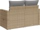 vidaXL Sofa ogrodowa z poduszkami, 2-osobowa, beż, polirattan 7