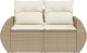 vidaXL Sofa ogrodowa z poduszkami, 2-osobowa, beż, polirattan 4