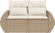 vidaXL Sofa ogrodowa z poduszkami, 2-osobowa, beż, polirattan 4