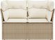 vidaXL Sofa ogrodowa z poduszkami, 2-osobowa, beż, polirattan 4