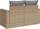 vidaXL Sofa ogrodowa z poduszkami, 2-osobowa, beż, polirattan 6