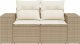 vidaXL Sofa ogrodowa z poduszkami, 2-osobowa, beż, polirattan 4
