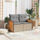 vidaXL Sofa ogrodowa z poduszkami, 2-osobowa, beż, polirattan 2