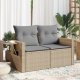 vidaXL Sofa ogrodowa z poduszkami, 2-osobowa, beż, polirattan 1