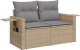 vidaXL Sofa ogrodowa z poduszkami, 2-osobowa, beż, polirattan 1