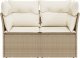 vidaXL Sofa ogrodowa z poduszkami, 2-osobowa, beż, polirattan 4