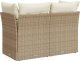 vidaXL Sofa ogrodowa z poduszkami, 2-osobowa, beż, polirattan 6