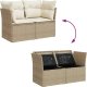 vidaXL Sofa ogrodowa z poduszkami, 2-osobowa, beż, polirattan 9
