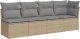 vidaXL Sofa ogrodowa z poduszkami, 4-osobowa, beż, polirattan 1