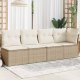 vidaXL Sofa ogrodowa z poduszkami, 4-osobowa, beż, polirattan 1