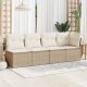 vidaXL Sofa ogrodowa z poduszkami, 4-osobowa, beż, polirattan 2