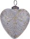 Beliani Zestaw 4 bombek serc szklanych szary FERIABLE 3