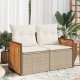 vidaXL Sofa ogrodowa z poduszkami, 2-osobowa, beż, polirattan 1