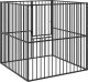 vidaXL Kojec dla psa, 4 panele, czarny, stal galwanizowana 2