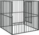 vidaXL Kojec dla psa, 4 panele, czarny, stal galwanizowana 4