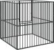 vidaXL Kojec dla psa, 4 panele, czarny, stal galwanizowana 7