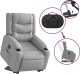 vidaXL Podnoszony fotel masujący, rozkładany, jasnoszary, tkanina 5