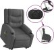 vidaXL Podnoszony fotel masujący, rozkładany, ciemnoszary, tkanina 5