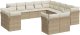 vidaXL 13-cz. zestaw mebli ogrodowych z poduszkami, beżowy, polirattan 2