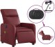 vidaXL Rozkładany fotel masujący, elektryczny, bordowy, sztuczna skóra 6