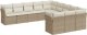 vidaXL 11-częściowy zestaw mebli ogrodowych z poduszkami, beżowy, polirattan 2