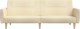 vidaXL Rozkładana kanapa 2-osobowa, kremowa, tapicerowana tkaniną 5