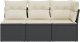 vidaXL Sofa ogrodowa z poduszkami, 3-osobowa, czarna, polirattan 3
