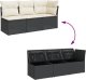vidaXL Sofa ogrodowa z poduszkami, 3-osobowa, czarna, polirattan 6
