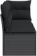 vidaXL Sofa ogrodowa z poduszkami, 3-osobowa, czarna, polirattan 5