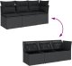 vidaXL Sofa ogrodowa z poduszkami, 3-osobowa, czarna, polirattan 7