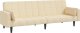 vidaXL 2-osobowa kanapa, 2 poduszki, kremowa, tapicerowana tkaniną 2