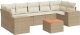 vidaXL 8-częściowy zestaw mebli ogrodowych z poduszkami, beżowy, polirattan 2