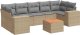 vidaXL 8-częściowy zestaw mebli ogrodowych z poduszkami, beżowy, polirattan 2