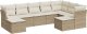 vidaXL 9-częściowy zestaw mebli ogrodowych z poduszkami, beżowy, polirattan 2