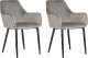 Beliani Zestaw 2 krzeseł do jadalni welurowy ciemnoszary WELLSTON 1