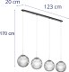 Lampa sufitowa Uniprodo Lampa sufitowa nowoczesna 4 punktowa E27 - przydymione szkło Lampa sufitowa nowoczesna 4 punktowa E27 - przydymione szkło 3