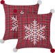 Beliani 2 poduszki dekoracyjne w kratę 45 x 45 cm czerwone LONICERA 1