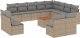 vidaXL 13-częsciowy zestaw mebli ogrodowych z poduszkami, beżowy, polirattan 2