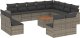 vidaXL 13-częsciowy zestaw mebli ogrodowych z poduszkami, szary, polirattan 2