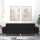 vidaXL 2-osobowa kanapa, 2 poduszki, czarna, tapicerowana tkaniną 1