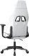 Fotel vidaXL Masujący fotel gamingowy, biało-czarny, sztuczna skóra 7