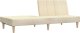 vidaXL Rozkładana kanapa 2-osobowa, kremowa, tapicerowana tkaniną 4