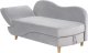 Beliani Szezlong z pojemnikiem welurowy lewostronny jasnoszary MERI II 5