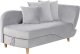 Beliani Szezlong z pojemnikiem welurowy prawostronny jasnoszary MERI II 4