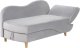 Beliani Szezlong z pojemnikiem welurowy prawostronny jasnoszary MERI II 5