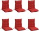 vidaXL Poduszki na krzesła z niskim oparciem, 6 szt., czerwone 3