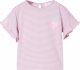 vidaXL Koszulka dziecięca z falbankowymi rękawkami, liliowa, 104 1