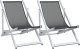 vidaXL Składane krzesła plażowe, 2 szt., szare, aluminium i textilene 2